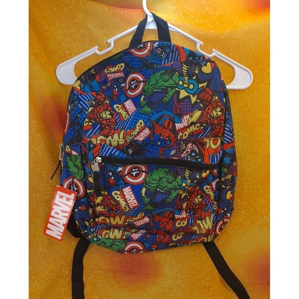 NEW Marvel SuperHero Backpack‎ IronMan Hulk Cpt America Thor Spiderman 16" Long